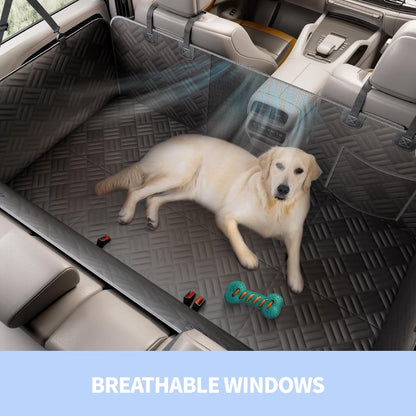 Dog Car Seat Cover for Back Seat, Hard Bottom Back Seat Extender for Dogs, Holds 400Lbs, 600D Heavy Duty Scratch-Proof Waterproof Dog Hammock for Car, SUV